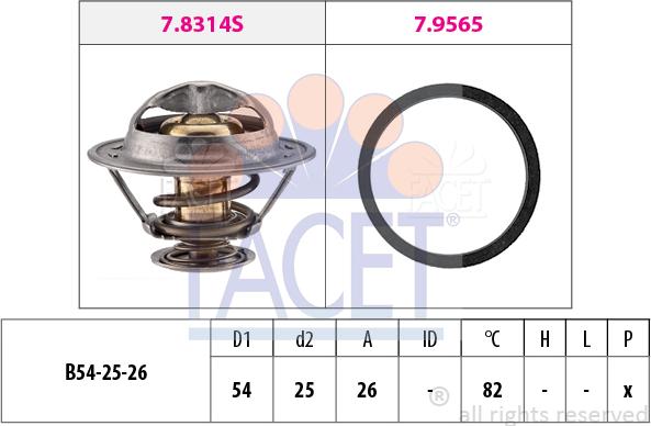 FACET 7.8677 - Термостат охлаждающей жидкости / корпус unicars.by