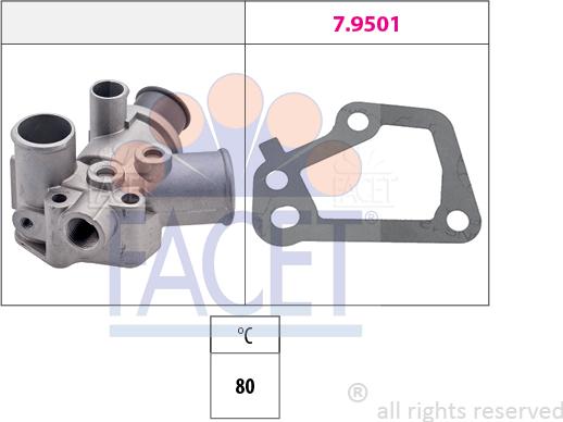 FACET 7.8144 - Термостат охлаждающей жидкости / корпус unicars.by