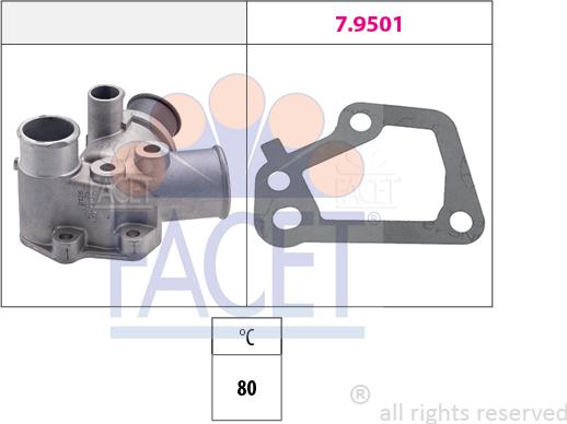 FACET 7.8125 - Термостат охлаждающей жидкости / корпус unicars.by