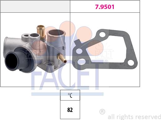 FACET 7.8176 - Термостат охлаждающей жидкости / корпус unicars.by