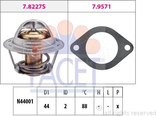 FACET 7.8390 - Термостат охлаждающей жидкости / корпус unicars.by