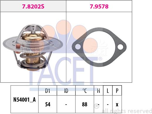 FACET 7.8358 - Термостат охлаждающей жидкости / корпус unicars.by