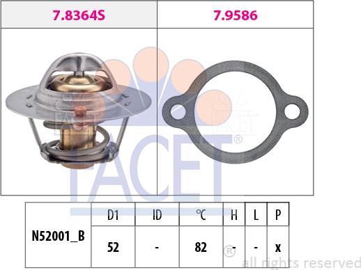 FACET 7.8367 - Термостат охлаждающей жидкости / корпус unicars.by