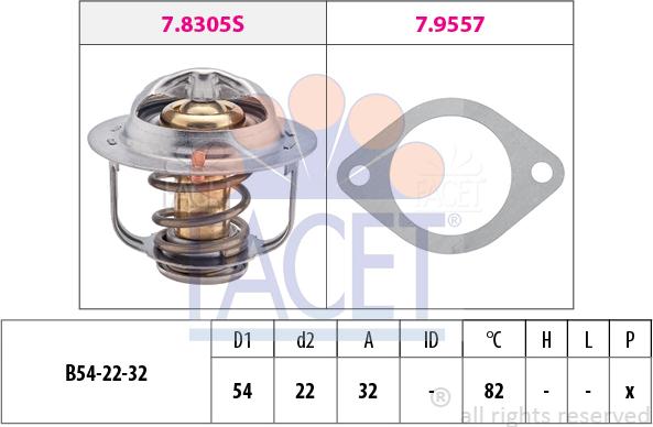 FACET 7.8305 - Термостат охлаждающей жидкости / корпус unicars.by