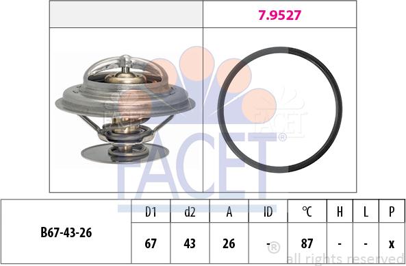 FACET 7.8385 - Термостат охлаждающей жидкости / корпус unicars.by