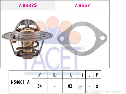 FACET 7.8337 - Термостат охлаждающей жидкости / корпус unicars.by