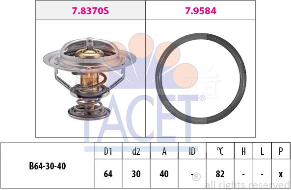 FACET 7.8370 - Термостат охлаждающей жидкости / корпус unicars.by