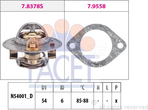 FACET 7.8378 - Термостат охлаждающей жидкости / корпус unicars.by