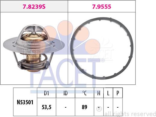 FACET 7.8291 - Термостат охлаждающей жидкости / корпус unicars.by