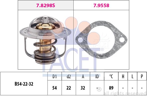 FACET 7.8298 - Термостат охлаждающей жидкости / корпус unicars.by