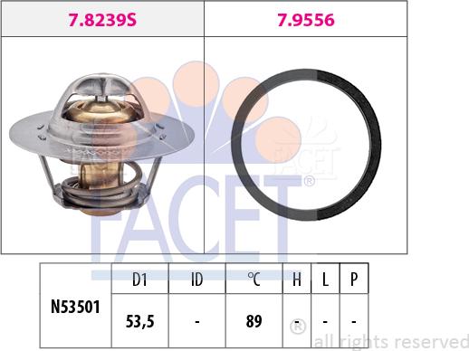 FACET 7.8297 - Термостат охлаждающей жидкости / корпус unicars.by