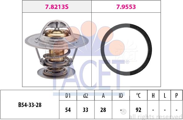 FACET 7.8213 - Термостат охлаждающей жидкости / корпус unicars.by