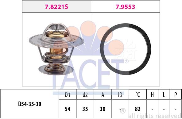 FACET 7.8221 - Термостат охлаждающей жидкости / корпус unicars.by