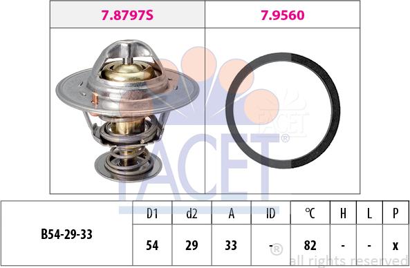 FACET 7.8797 - Термостат охлаждающей жидкости / корпус unicars.by