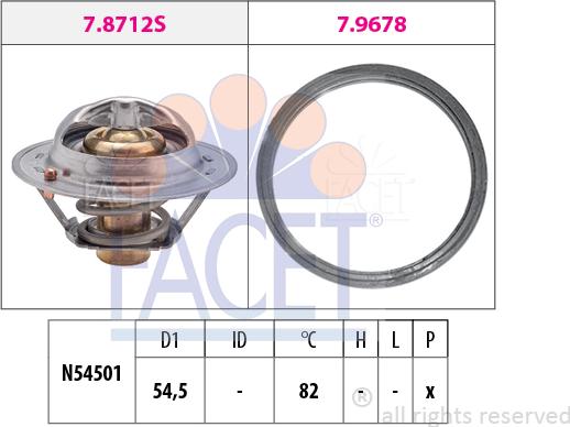 FACET 7.8713 - Термостат охлаждающей жидкости / корпус unicars.by