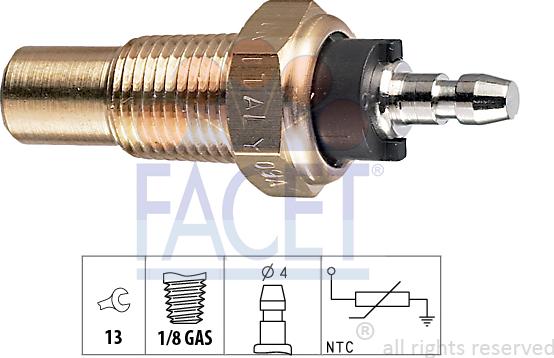 FACET 7.3052 - Датчик, температура охлаждающей жидкости unicars.by