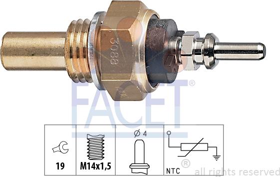 FACET 7.3088 - Датчик, температура охлаждающей жидкости unicars.by