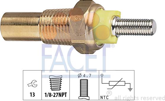 FACET 7.3028 - Датчик, температура охлаждающей жидкости unicars.by