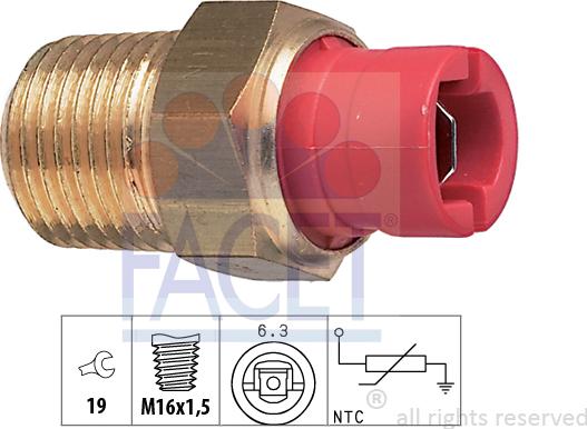 FACET 7.3027 - Датчик, температура охлаждающей жидкости unicars.by