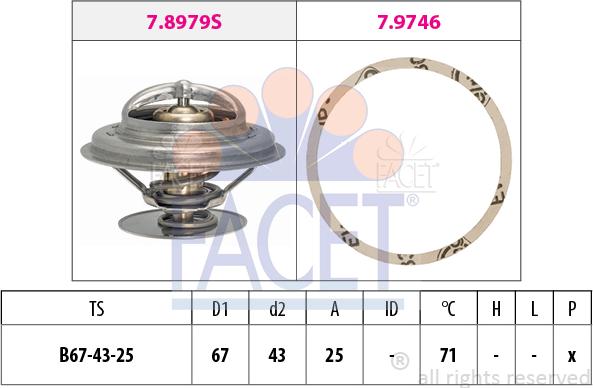 FACET 7.7942 - Термостат охлаждающей жидкости / корпус unicars.by