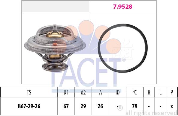 FACET 7.7937 - Термостат охлаждающей жидкости / корпус unicars.by