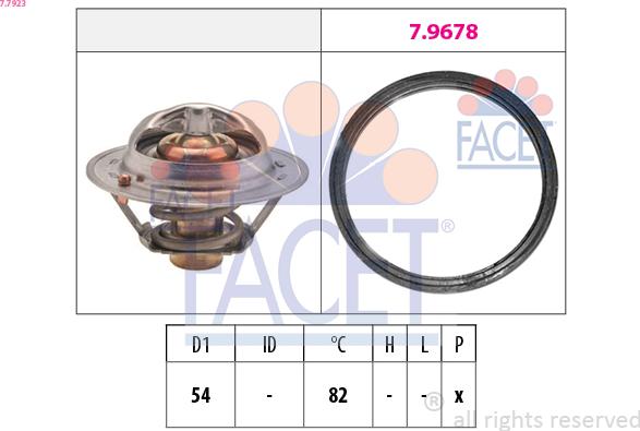 FACET 7.7923 - Термостат охлаждающей жидкости / корпус unicars.by