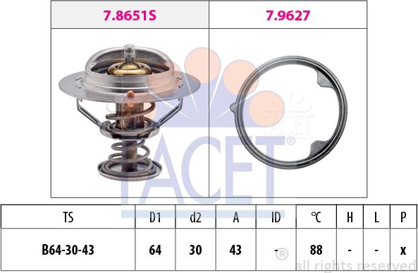 FACET 7.7979 - Термостат охлаждающей жидкости / корпус unicars.by