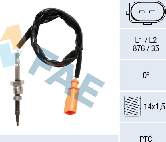 FAE 68057 - Датчик, температура выхлопных газов unicars.by