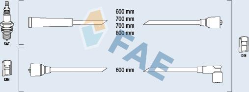 FAE 83450 - Комплект проводов зажигания unicars.by