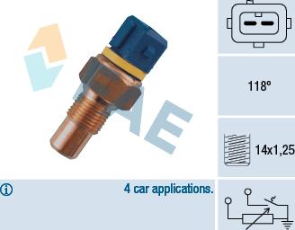 FAE 34050 - Датчик, температура охлаждающей жидкости unicars.by