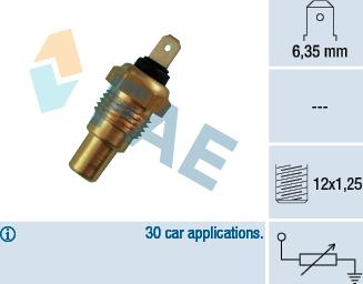 FAE 31680 - Датчик, температура охлаждающей жидкости unicars.by