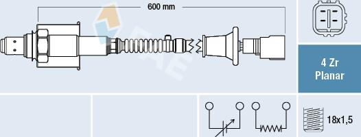 FAE 77692 - Лямбда-зонд, датчик кислорода unicars.by