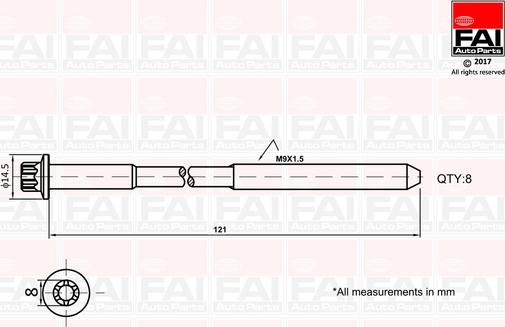 FAI AutoParts B2120 - Комплект болтов головки цилиндра unicars.by