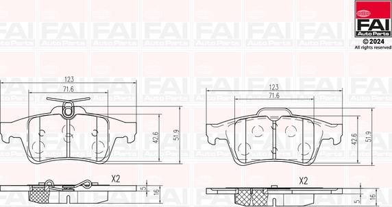 FAI AutoParts BP158 - Тормозные колодки, дисковые, комплект unicars.by