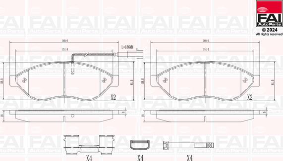 FAI AutoParts BP114 - Тормозные колодки, дисковые, комплект unicars.by