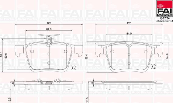 FAI AutoParts BP115 - Тормозные колодки, дисковые, комплект unicars.by