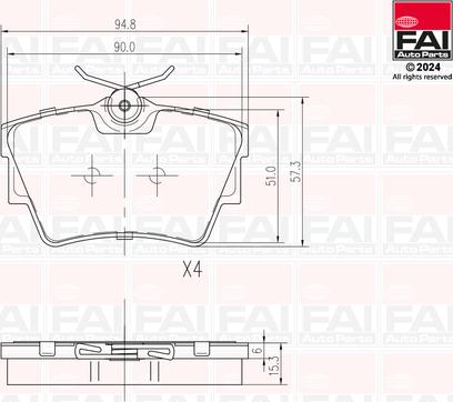 FAI AutoParts BP118 - Тормозные колодки, дисковые, комплект unicars.by