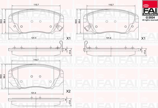 FAI AutoParts BP134 - Тормозные колодки, дисковые, комплект unicars.by