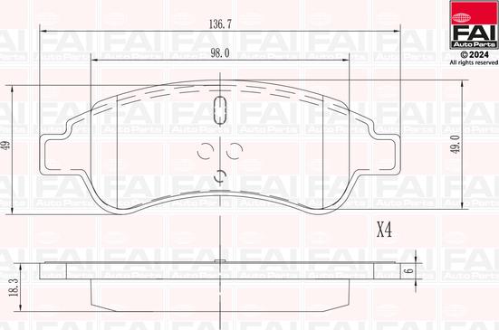 FAI AutoParts BP120 - Тормозные колодки, дисковые, комплект unicars.by