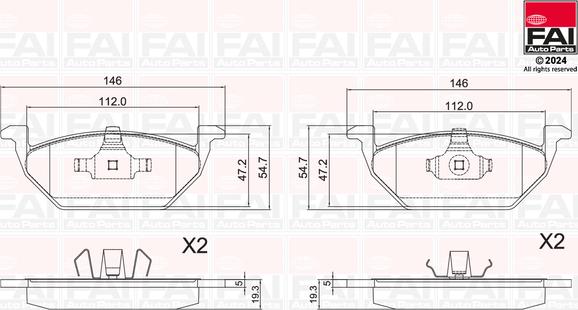 FAI AutoParts BP123 - Тормозные колодки, дисковые, комплект unicars.by