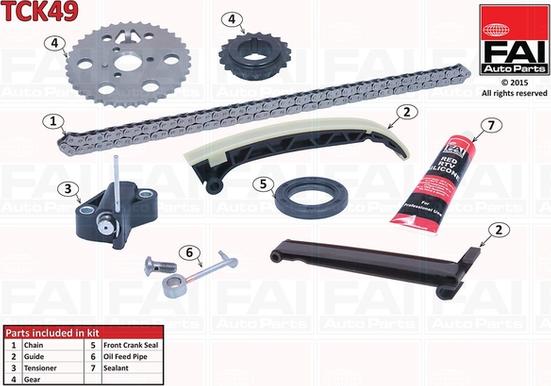 FAI AutoParts TCK49 - Комплект цепи привода распредвала unicars.by