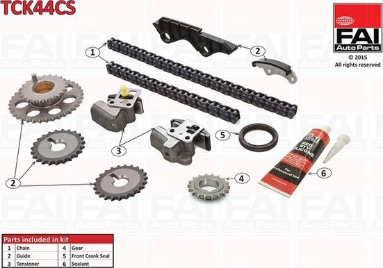 FAI AutoParts TCK44CS - Комплект цепи привода распредвала unicars.by