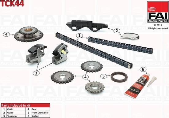 FAI AutoParts TCK44 - Комплект цепи привода распредвала unicars.by