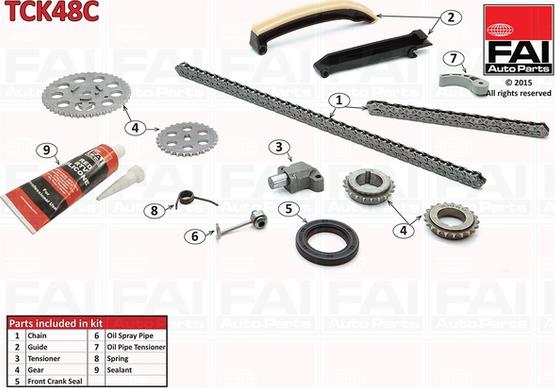 FAI AutoParts TCK48C - Комплект цепи привода распредвала unicars.by