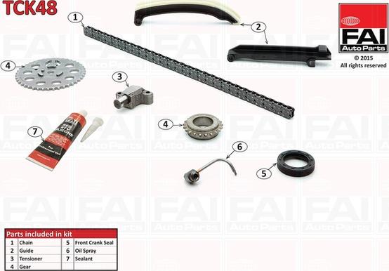 FAI AutoParts TCK48 - Комплект цепи привода распредвала unicars.by