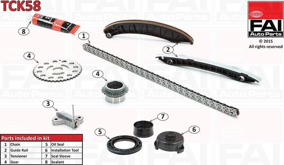 FAI AutoParts TCK58 - Комплект цепи привода распредвала unicars.by