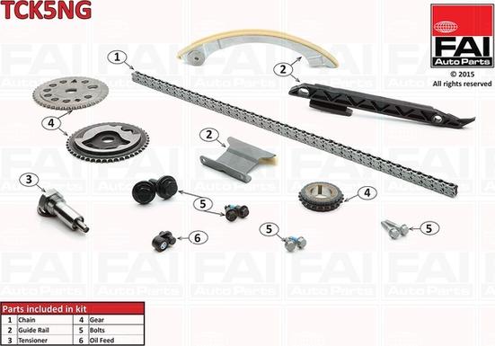 FAI AutoParts TCK5NG - Комплект цепи привода распредвала unicars.by