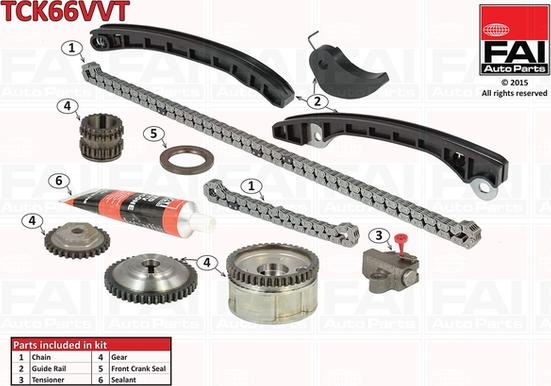 FAI AutoParts TCK66VVT - Комплект цепи привода распредвала unicars.by