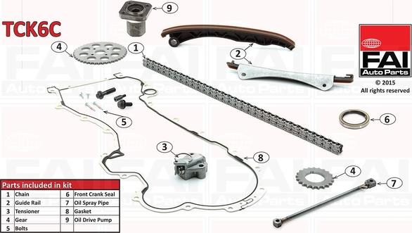 FAI AutoParts TCK6C - Комплект цепи привода распредвала unicars.by