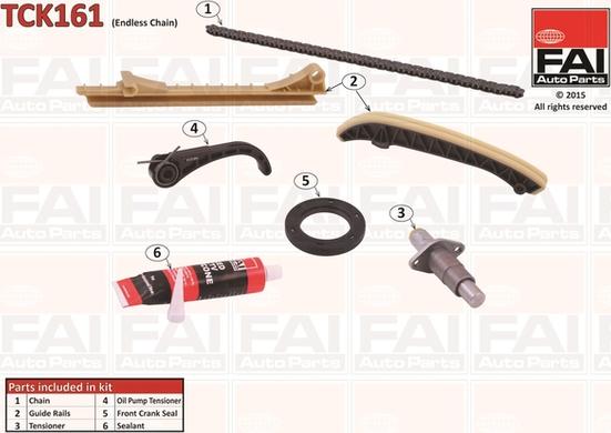 FAI AutoParts TCK161 - Комплект цепи привода распредвала unicars.by